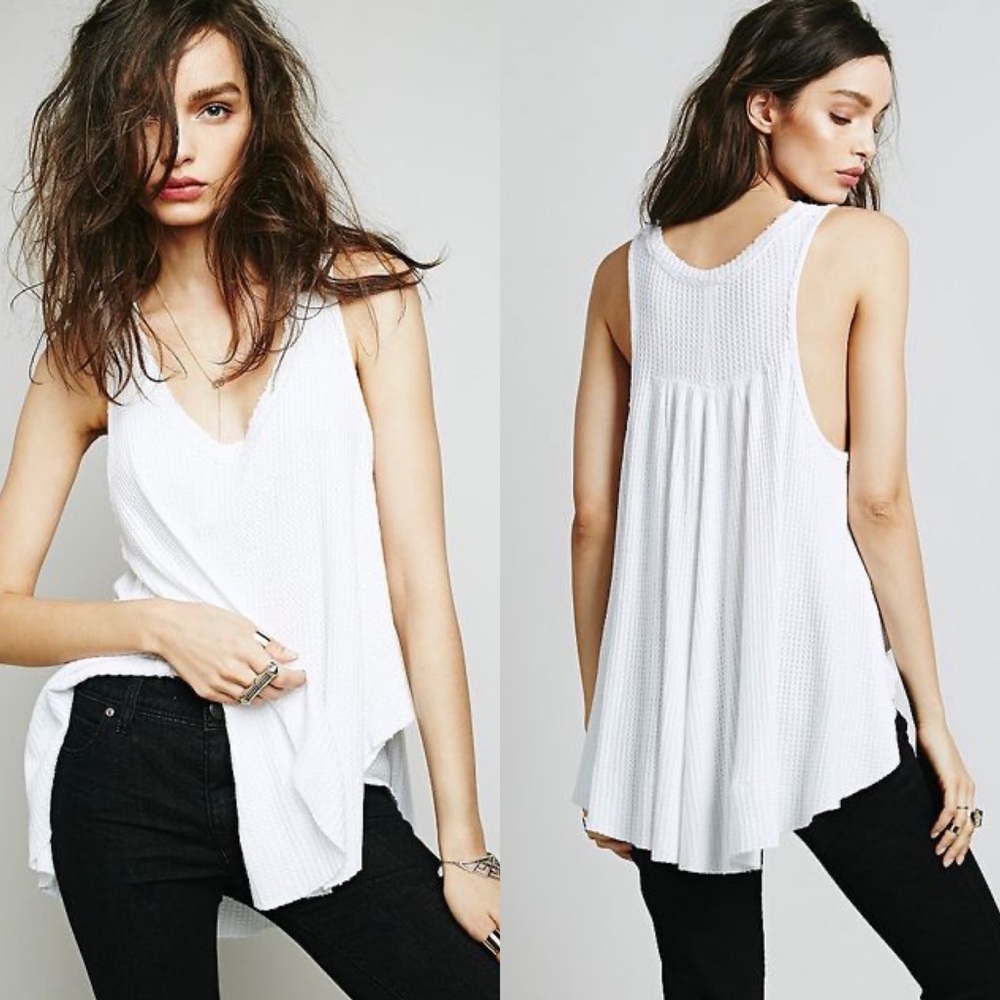 Free People Monroe waffle knit tank S